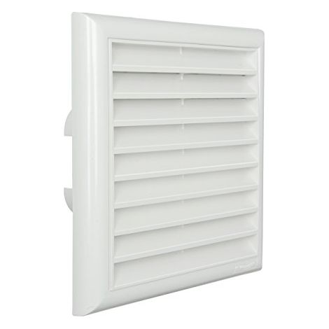La Ventilazione GU1818B Griglia 180x180 mm da Sovrapporre in ABS Alette Fisse, Bianco (1/4)