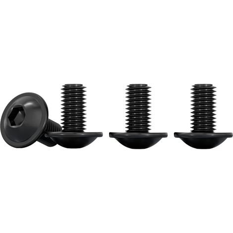 Vis à Tête Bombée avec Bride et Six Pans Creux, M4x10mm Vis à Métaux Noir Acier Inoxydable A2 V2A Boulon à Tête Hexagonale pour Les Connexions Mécaniques, 50 Pièces (1/5)