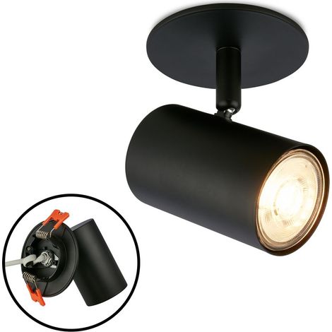 Briloner Spot en saillie orientable 8,5x13 cm douille GU10 max. 9W noir - Plafonnier spot salon couloir cuisine chambre (1/5)
