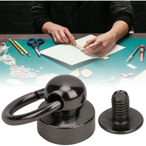 Lot de 20 clous à riveter 9mm, tête anneau laiton, boutons rivets pour cuir, noir (1/5)