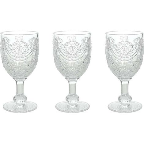 Set 3 elegante Savoy-Kelche aus transparentem Glas 320 cc