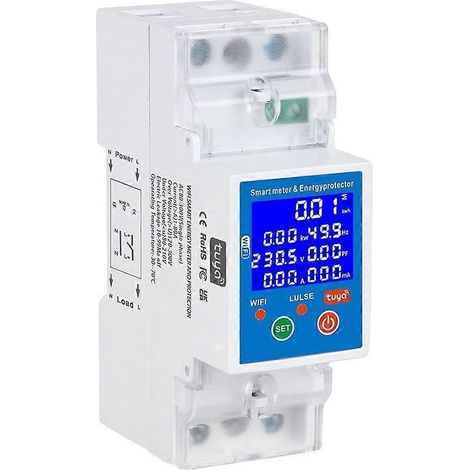 Disjoncteur intelligent Tuya WIFI avec comptage bidirectionnel photovoltaïque et commutation temporisée pour l'électricité monophasée (1/5)