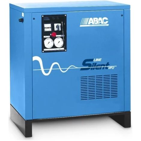 Abac – Compresseur à piston silencieux 2 CV 27 litres – Débit 15,3 m³/h – Pression 10 bar – Moteur en fonte – Alimentation 230V