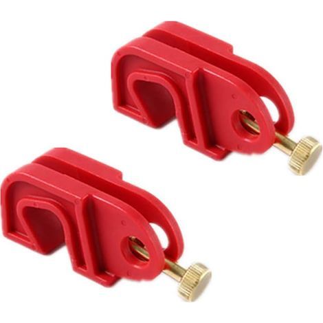 Lot de 2 disjoncteurs universels rouges avec vis torsadées, pour éviter les interrupteurs accidentels, fonctionne avec tous les cadenas et loquets de verrouillage. (1/5)