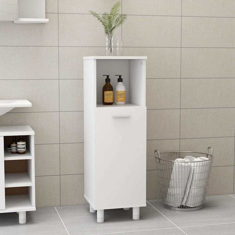 Armoire de salle de bain - Meuble de rangement Blanc 30x30x95 cm Aggloméré BV576413 - BonneVie (1/5)