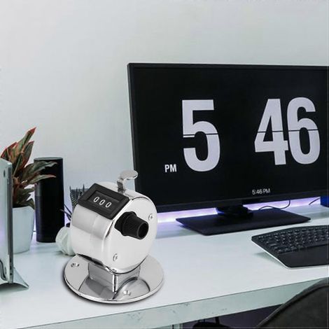 Compteur mécanique manuel portatif à 4 chiffres avec base circulaire 2X (1/4)
