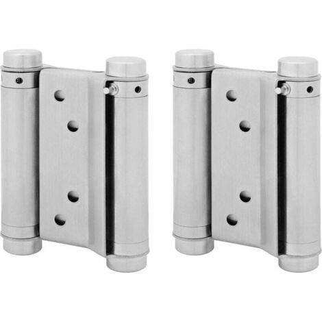 Paire de charnières paumelles double action 75 mm – Acier inoxydable – Charge jusqu'à 15 kg – Pour portes va-et-vient cafés et bars-ARCAN (1/5)