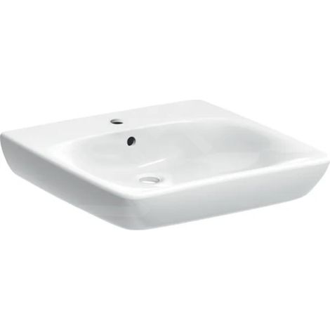 Geberit Selnova Comfort - Lavabo adapté aux PMR 60x55 mm, avec trop-plein, trou pour robinetterie, blanc 502.769.00.7 (1/2)