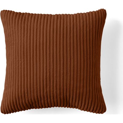 Pivoine - coussin - en velours côtelé - 35x35 cm - terracotta (1/4)