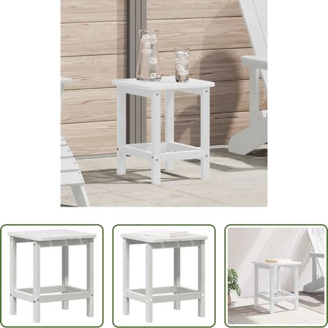 vidaXL Terrassenbeistelltisch - Beistelltisch Weiß 38 x 38 x 46 cm Polyethylen (1/5)