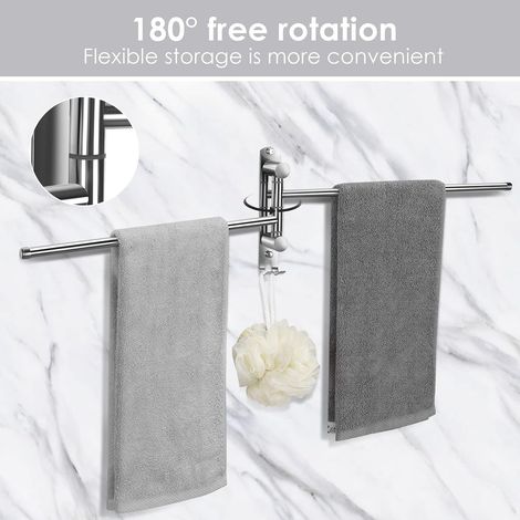 35cm Bathroom Towel Rack for Bathroom and Kitchen, Sturdy and Practical Stainless Steel Swivel Towel Holder, Easy to Clean (1/4)