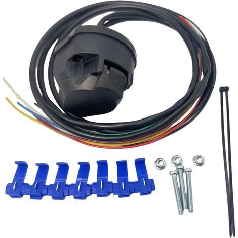 Prise de voiture 7 broches, câble de raccordement de remorque 12 V - rallonge de remorque, 2 m (1/4)