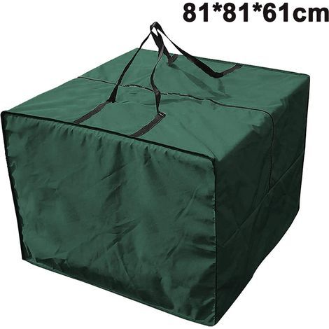 Sac de rangement imperméable et anti-poussière pour coussins et décorations de Noël, idéal pour le mobilier de jardin. Fermeture éclair et poignées. Imperméable - Vert (1/4)