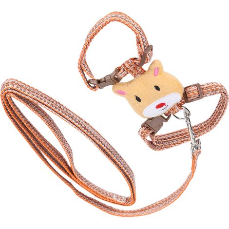 Harnais anti-perte pour chat avec laisse, harnais réglable anti-fugue pour animaux de compagnie, idéal pour les promenades (Orange) (1/5)