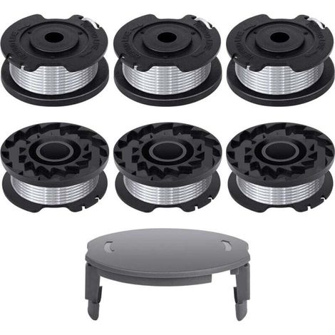 6 bobines pour coupe-bordures Bosch - Compatibles F016800569 et F016800385 - Diamètre 1,65 mm, longueur 4,9 m - Capuchon F016F04557 inclus. (1/4)