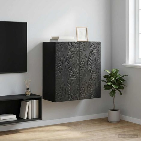 vidaXL Mobiletto a muro Nero 59 x 31 x 60 cm Legno ingegnerizzato (1/5)