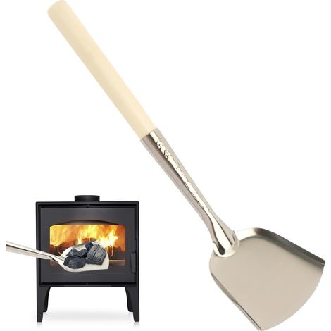 Pelle à cendres de cheminée à long manche, nettoyeur de four à pizza avec poignée en bois, truelle de cheminée, barbecue au charbon, râteau à cendres, outils de cheminée, outils de jardinage (1/5)