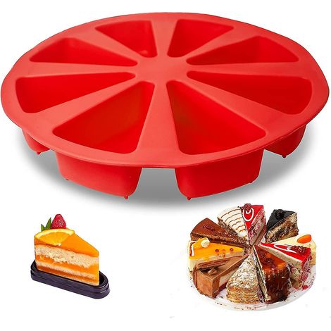 Moule à gâteau triangulaire en silicone à 8 cavités pour la cuisson du pain de maïs, des brownies et des muffins (1/3)