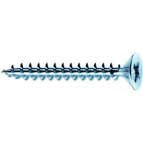 Panelvit-Schrauben mit Pozidriv-Zylinderkopf – Vollgewinde – Weiß verzinkt – Ø 6 x 50 mm – Packung mit 200 Stück – PVACZP600500C8C (1/4)