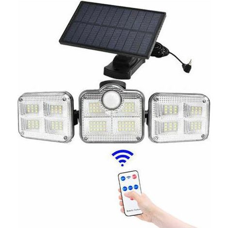 Solar Lights Outdoor with Motion Sensor, 122 LEDs, IP65 Waterproof Security Lights with 3 Heads, Solar Spotlights for Garden, Outdoor, Pathway, Driveway, Entrance MUMU (1/2)