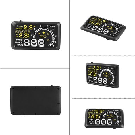 Affichage tête haute voiture 5,5'' écran HUD OBD2 alerte carburant et vitesse (1/5)