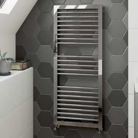 Signature Garrick Straight Heated Towel Rail 1228mm H x 500mm W - Chrome (1/2)