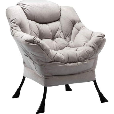 Lesesessel mit Armlehnen, Relaxsessel für Wohnzimmer, Grau (1/5)