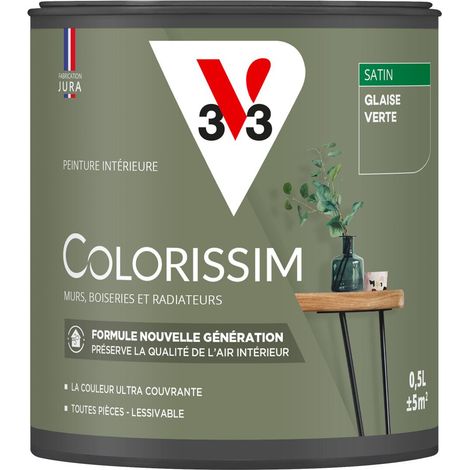 Peinture murale intérieure Colorissim® V33 Glaise verte Satin 0,5L