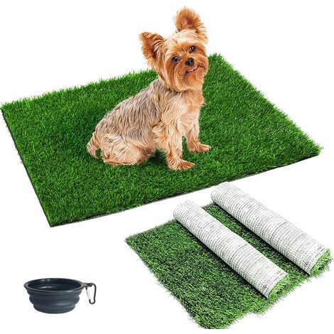 Tapis Gazon Chien 35.6 46cm – 2 Pièces, Lavable pour Chiens (1/5)