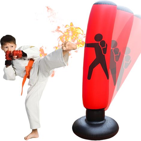 Sac de Frappe Gonflable - PVC Épais - Pour Enfants et Adultes - Stabilité Renforcée par Base Poids - 1 Pièce (1/5)