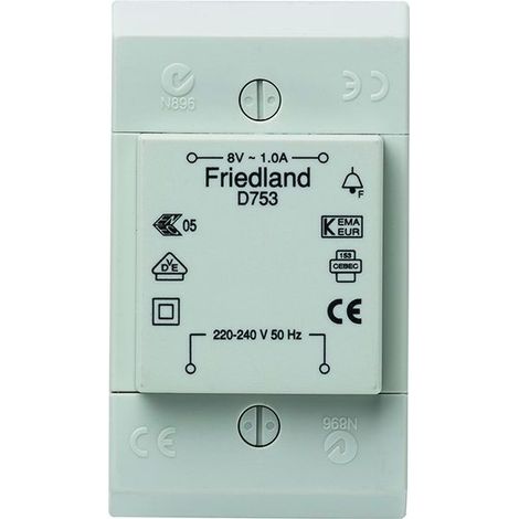 Honeywell Home D753 Klingel-Transformator 8 V/AC 1 A