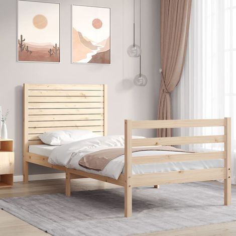 Bed Frame without Mattress Single Solid Wood vidaXL (1/5)
