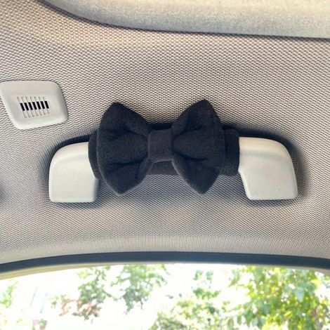 Lot de 4 Protège-poignées d’intérieur de voiture, protecteurs de poignée de porte en tissu doux, résistant à la décoloration, ajustement universel pour Nissan, Kia et autres, noir.
