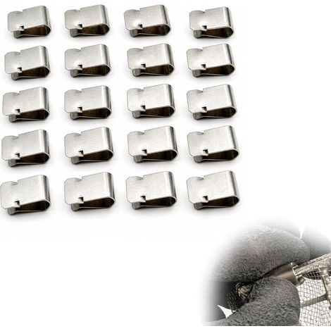 20 Pièces Clip en U, Clips de Câble À Ressort en Acier Inoxydable, 21,4 X 12 mm, pour Couvercles de Puits de Lumière, Couvercles de Puits de Cave, Fixation de Câbles Sur Grille (1/5)
