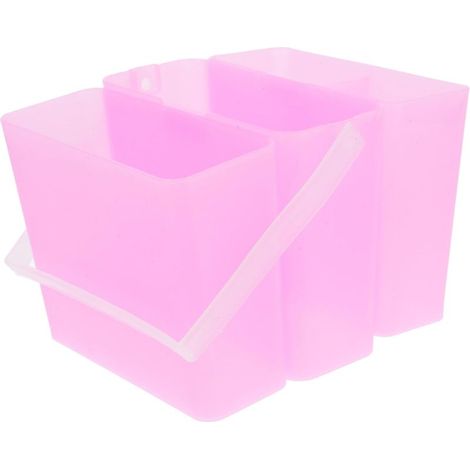 Bassine à Pinceaux Détachable Rose pour Artistes, Seau Carré Portable Multifonction, Organiseur Lavage Peinture Aquarelle, Fournitures Artistiques et Nettoyage Pinceaux (1/5)