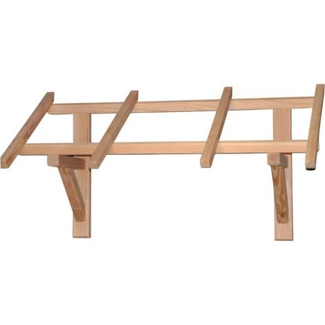 Levigne – Kit marquise bois Douglas porte d'entrée 100 cm – Résistance classe 3 – Entretien réduit – Compatible tuiles et ardoises