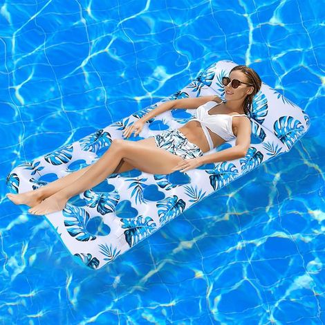 Lot2 Bouee Piscine Adulte,Hamac Gonflable Piscine,Float Gonflable PVC,Chaise Flottante,pour la Plage et Les Fêtes Estivales (1/5)
