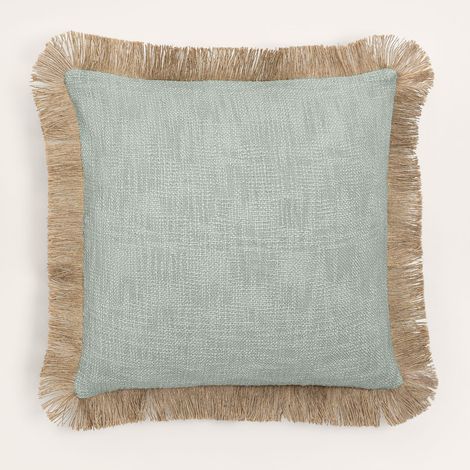 Coussin carré en coton (45x45 cm) Paraiba SKLUM Céladon - Beige Lin (1/5)