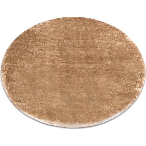 Tapis de lavage moderne LAPIN circle shaggy, antidérapant ivoire / marron brown cercle 100 cm