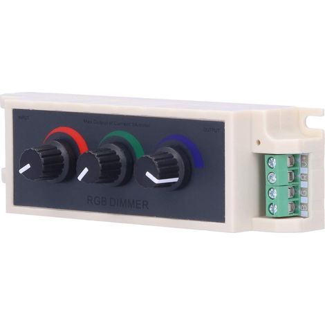 ContrLeur de gradateur à LED, Sortie 3 canaux DC12V-24V PWM RGB pour Bandes LED Multicolores RGB (1/5)
