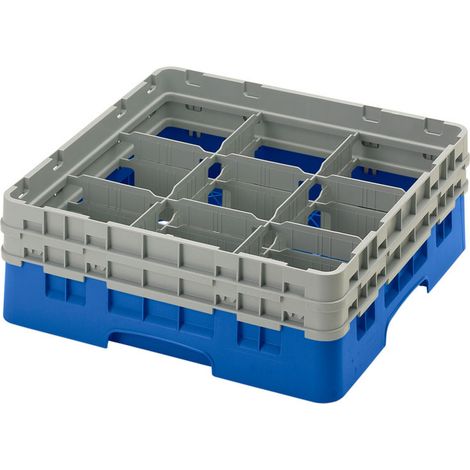 Casiers de lavage - 9 compartiments verres - Haut max 13.3 cm - 50 x 50 x 18.4 cm - Lot de 4 - Cambro