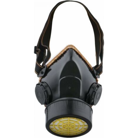 Masque anti-poussière, protection de peinture, respirateur chimique industriel contre les fumées toxiques, masque à cartouche, valve de protection, facile à respirer, noir (1/4)