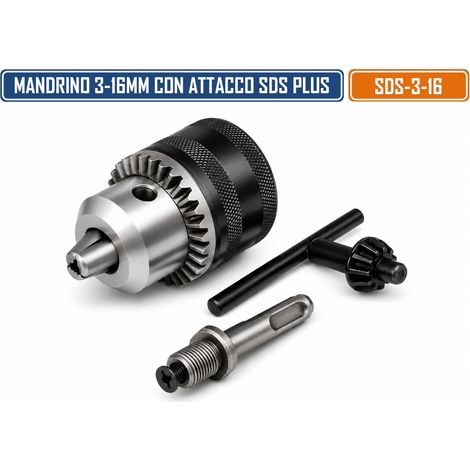 MANDRINO A CREMAGLIERA PER TRAPANO CON ATTACCO SDS-PLUS 3 mm-16 mm (1/5)