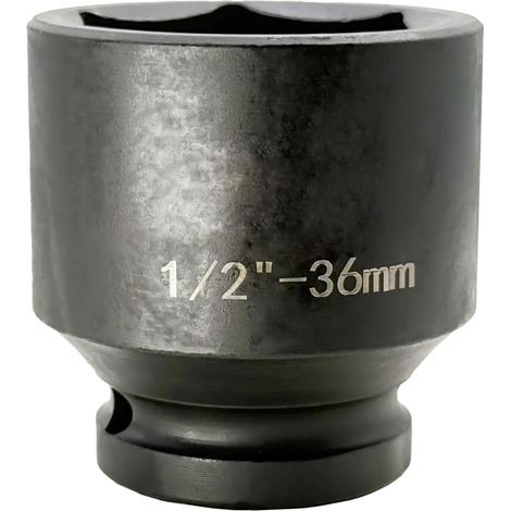 x 36mm Impact Socket, Chrome-Molybdenum Steel, 6-Point Profile, For 1/2" Wrench, Professional Use (1/5)