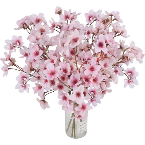 JSSEVN - Artificial Cherry Blossom Bouquets of Silk Flowers for Balcony, Window, Kitchen, Home, Wedding Party Decoration (1/5)