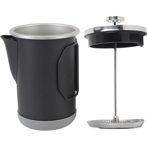 Cafetière à presse française, théière portative en acier inoxydable 304, brassée à la main pour le Camping, 1000ml, noire (1/5)