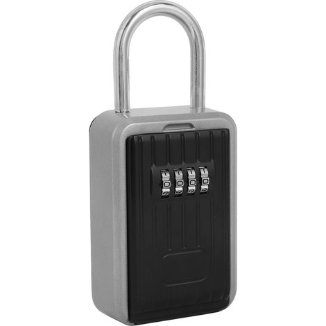 Coffret de rangement antivol portable et étanche pour serrure à combinaison à 4 chiffres, à fixer au mur ou à l'extérieur. (1/5)