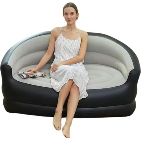 TrAdE Shop Traesio - Divano Gonfiabile A 2 Posti Comfort Portatile Con Schienale Braccioli Per Interno Esterno - (1/5)