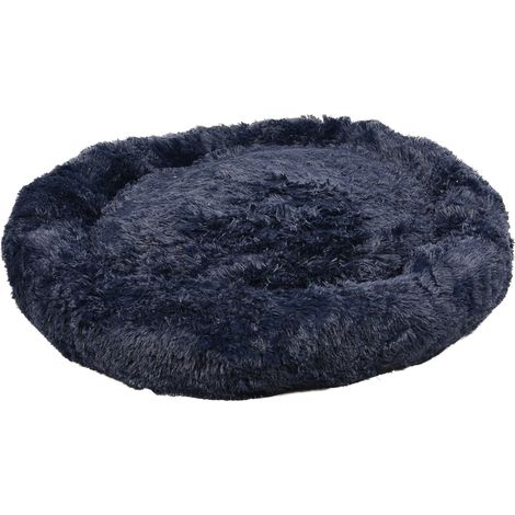 Panier Rond Chien Coussin Chat Panier Donut 90 cm Ø Bleu Marine (1/5)