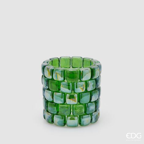 EDG Enzo De Gasperi Vaso Gemme Cilindro H 12,5 Cm D 13 Cm Green 1 Pz
